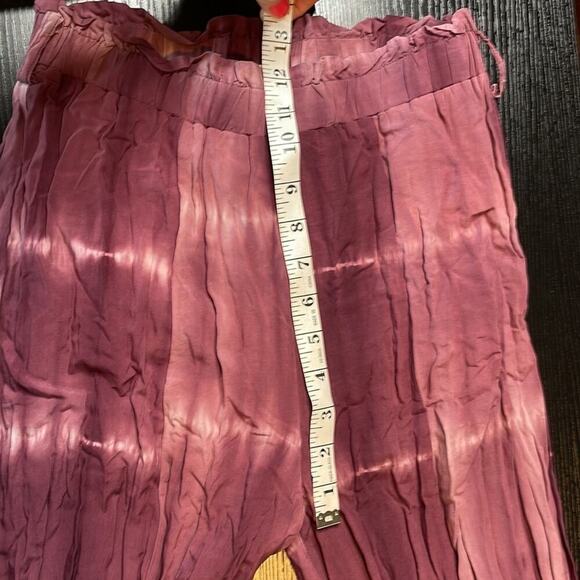 Hem & Thread tie dye split front boho Pallazzo pants - Picture 4 of 7